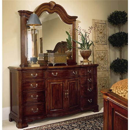 Triple Dresser and Landscape Mirror